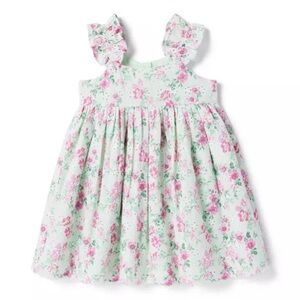 Janie and Jack Eyelet Floral Ruffle Sleeve Dress